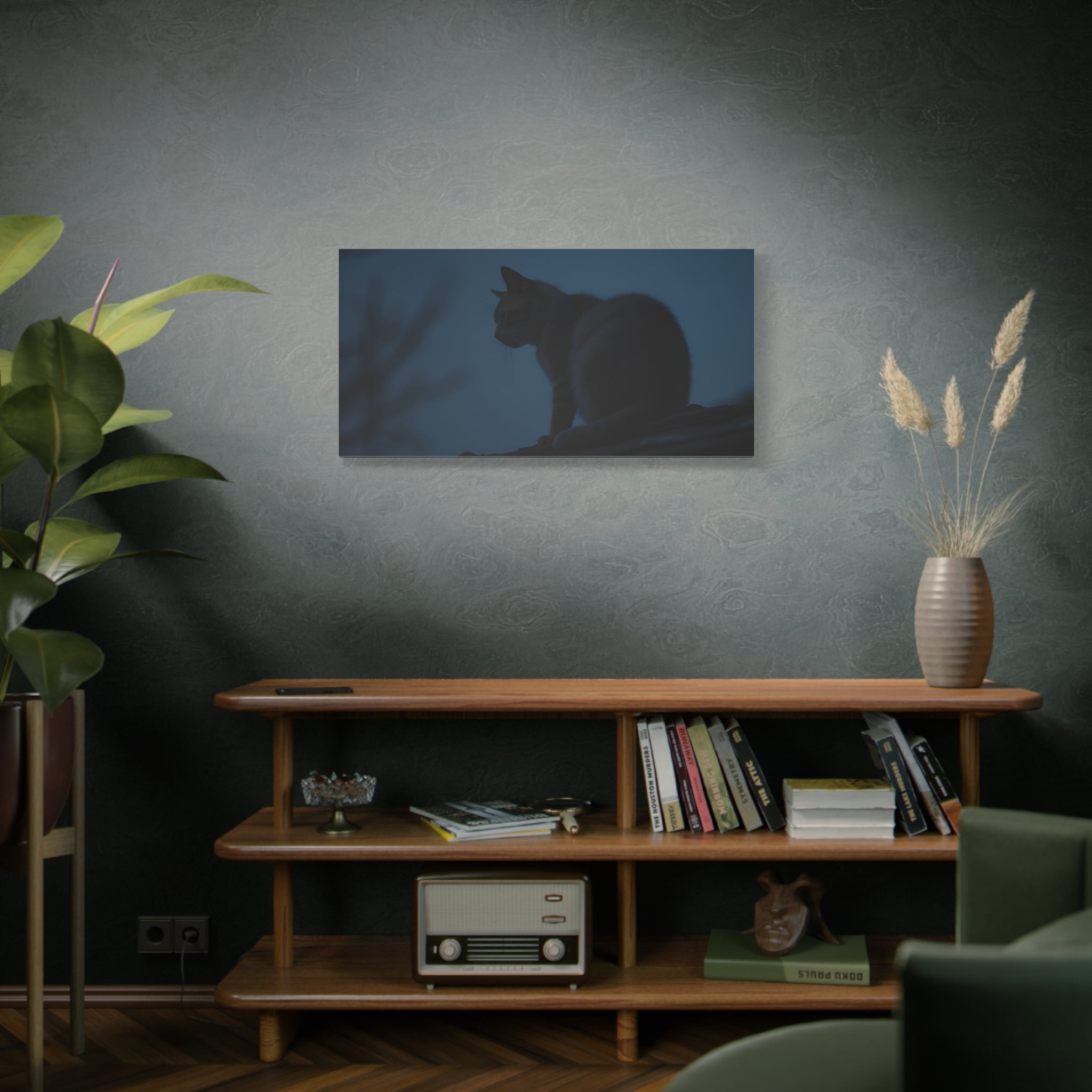 Nightwatch Cat Wall Art - Stretched canvas