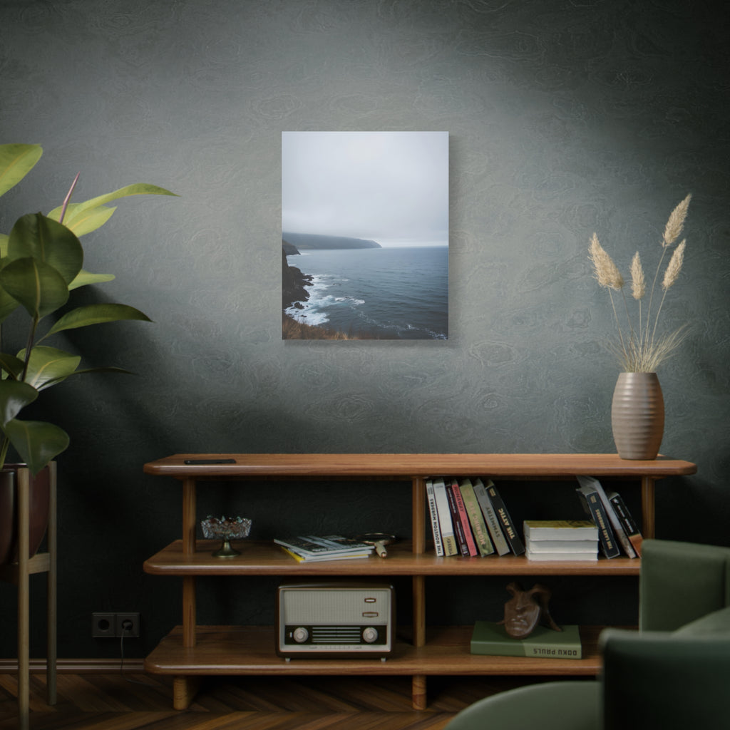 Foggy Coastal Cliff Wall Art  - Stretched Canvas