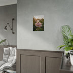 Butterfly on Pink Rose Wall Art - Poster