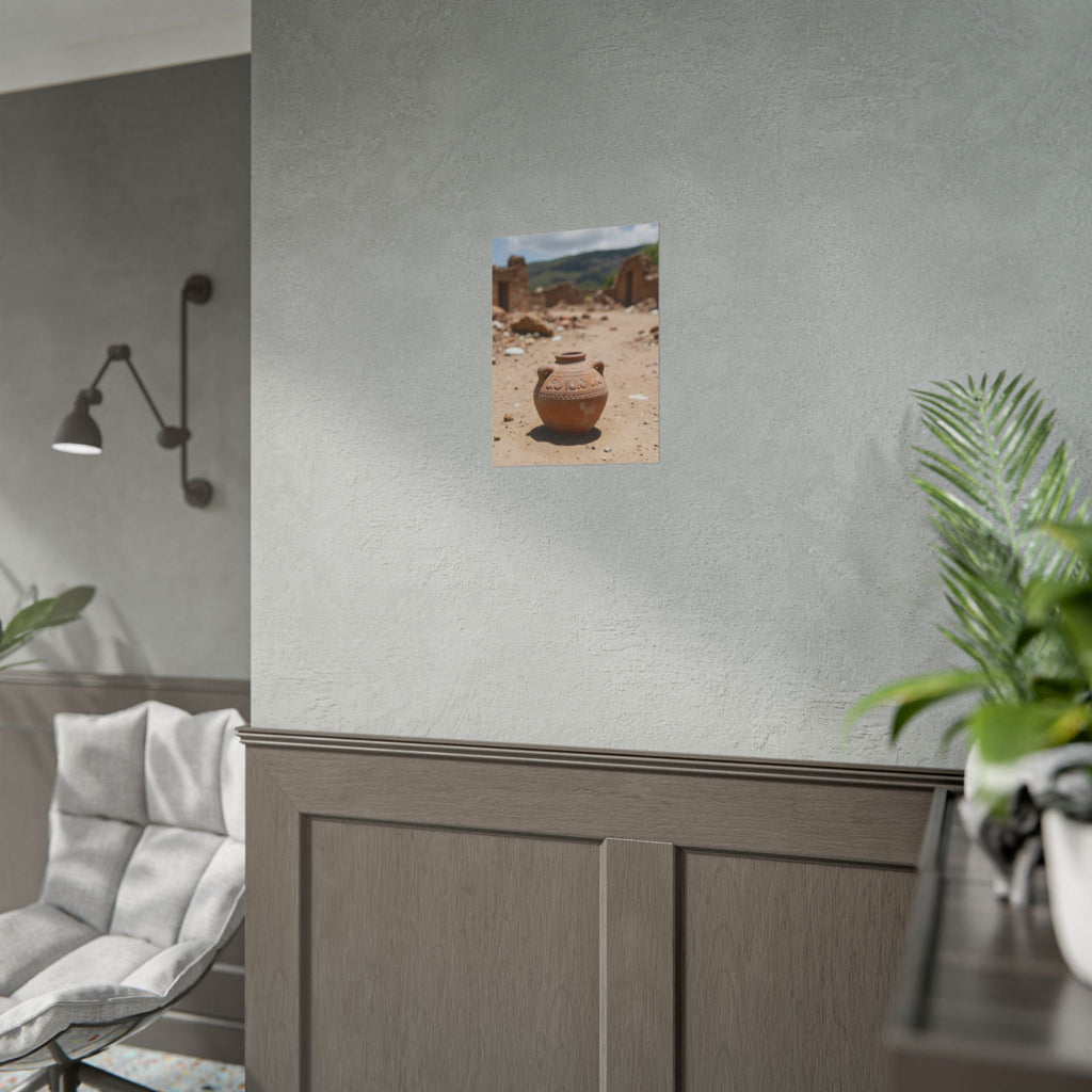 Rustic Terracotta  Clay Pot Desert Poster - Rolled Photo Print