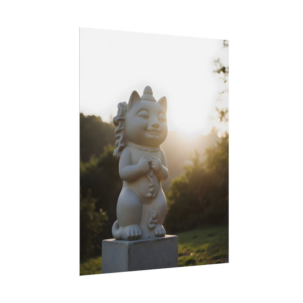Sunlit Lucky Cat Wall Art - Poster
