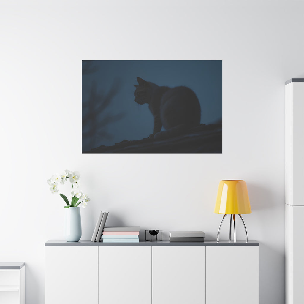 Nightwatch Cat Wall Art - Stretched canvas