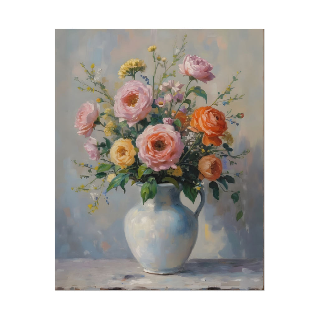 Colourful Roses in Jug Wall Art - Poster