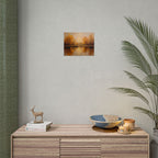 Autumn at the lake with rowboats - Poster