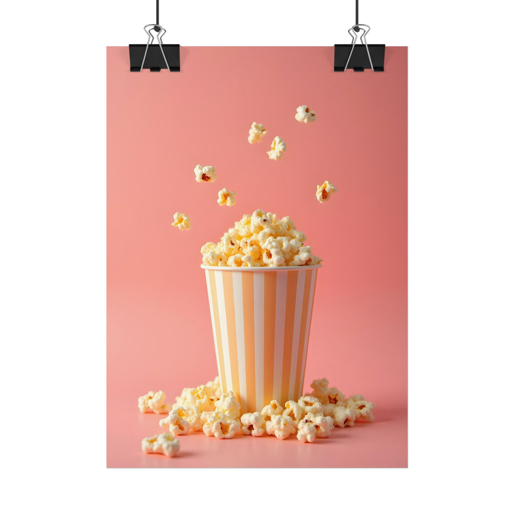 Popcorn with a pink background - Poster