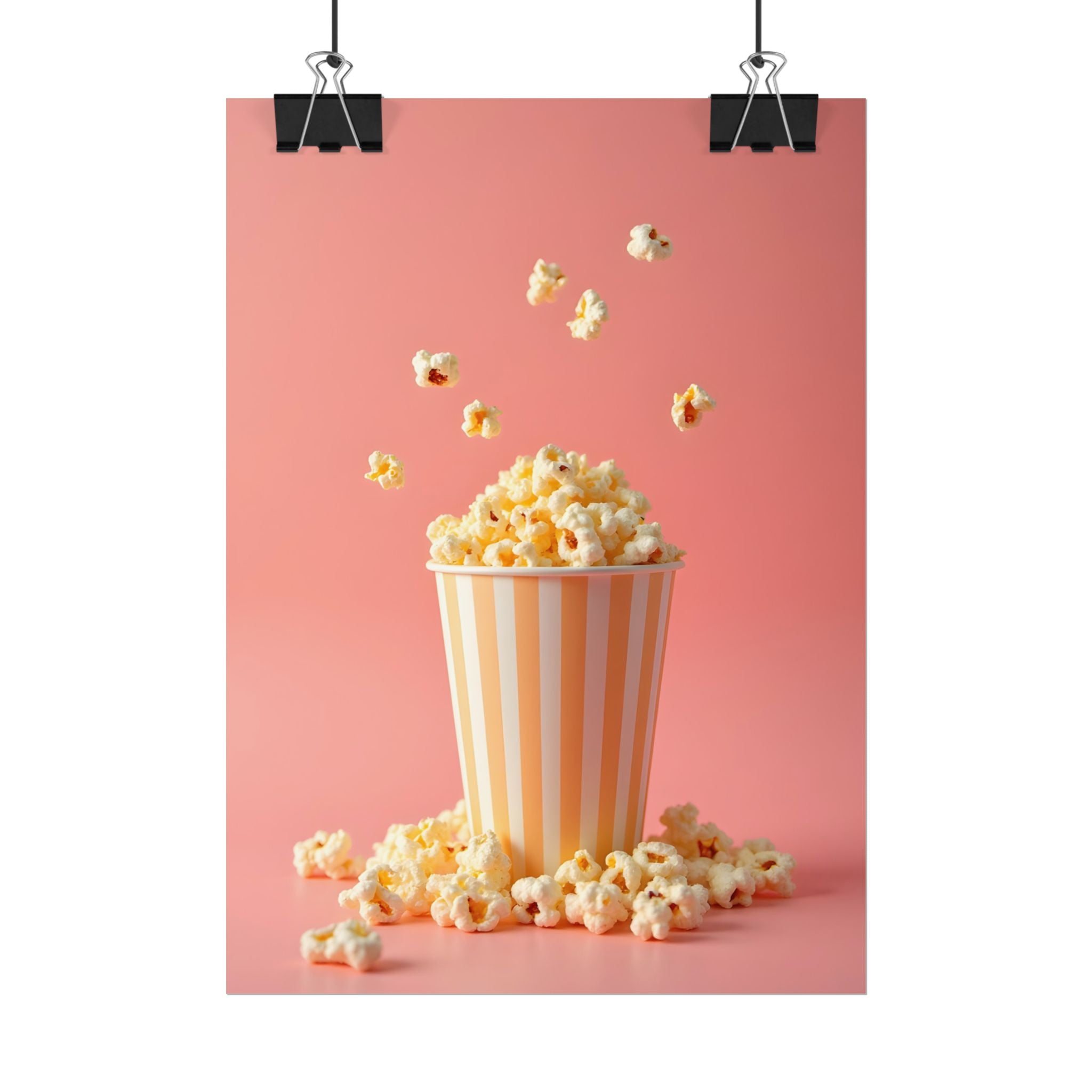 Popcorn with a pink background - Poster