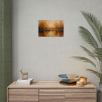 Autumn at the lake with rowboats - Poster