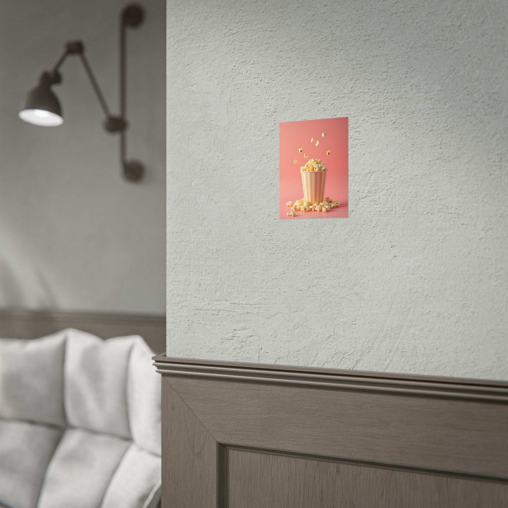 Popcorn with a pink background - Poster