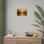 Autumn at the lake with rowboats - Poster