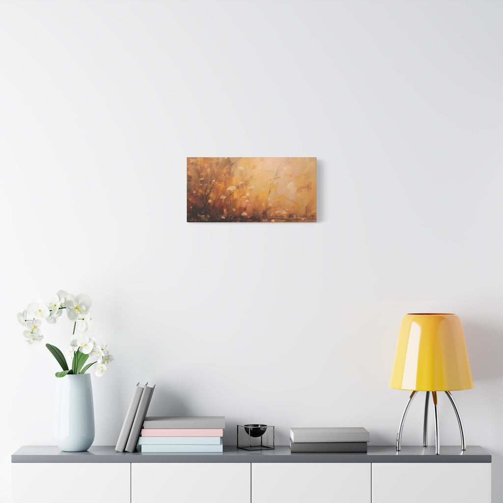 Golden Meadow Abstract Wall Art - Stretched Canvas