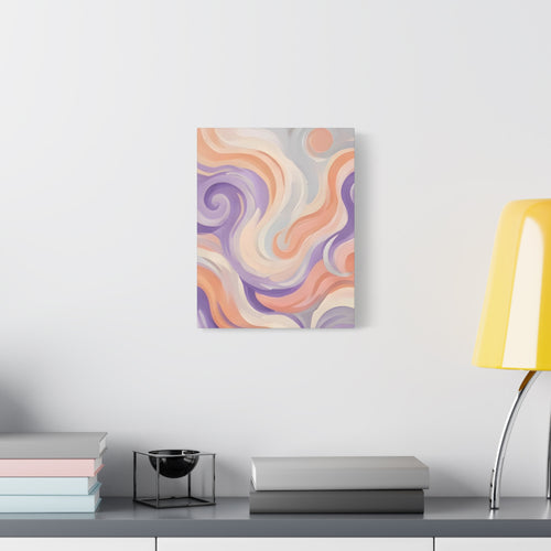 Abstract Swirl Matte Canvas Wall Art - Pastel Waves Stretched Print