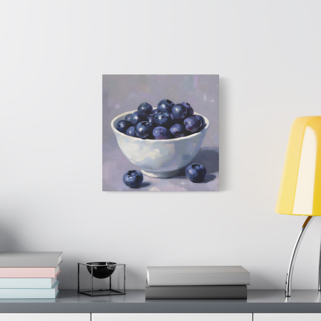 Blueberry Bowl Canvas Print — Still Life Wall Art
