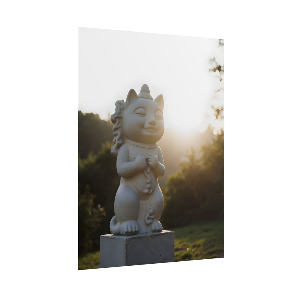 Sunlit Lucky Cat Wall Art - Poster