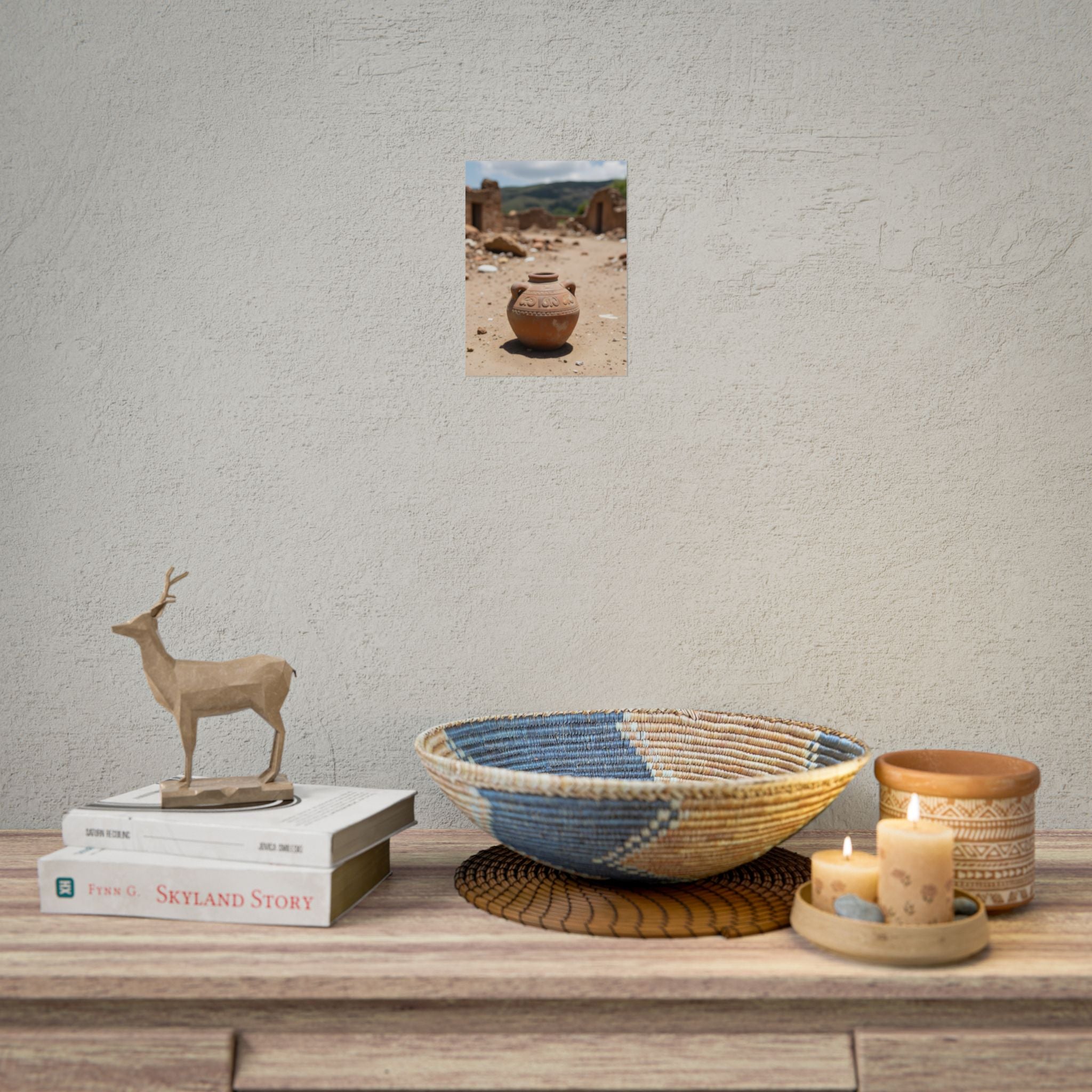 Rustic Terracotta  Clay Pot Desert Poster - Rolled Photo Print