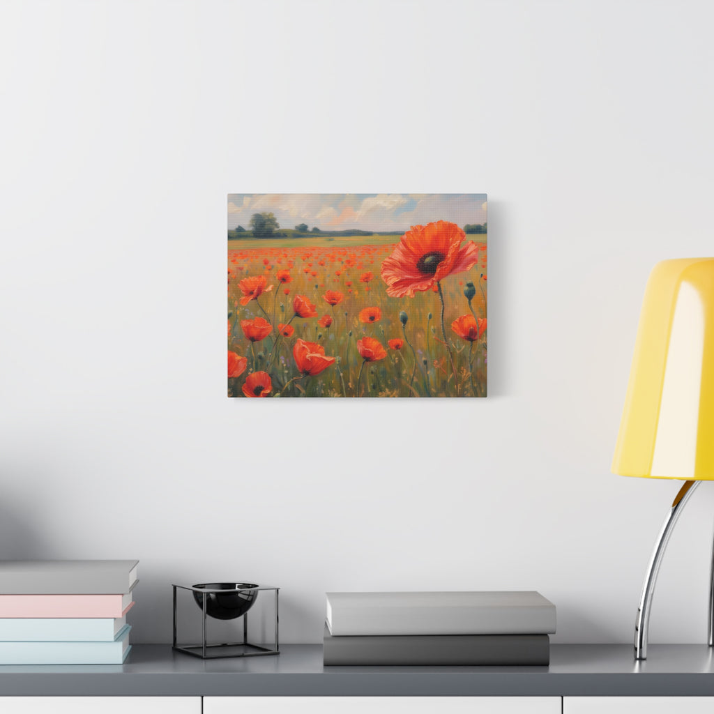 Poppy Field Canvas Wall Art — Matte Stretched Floral Painting