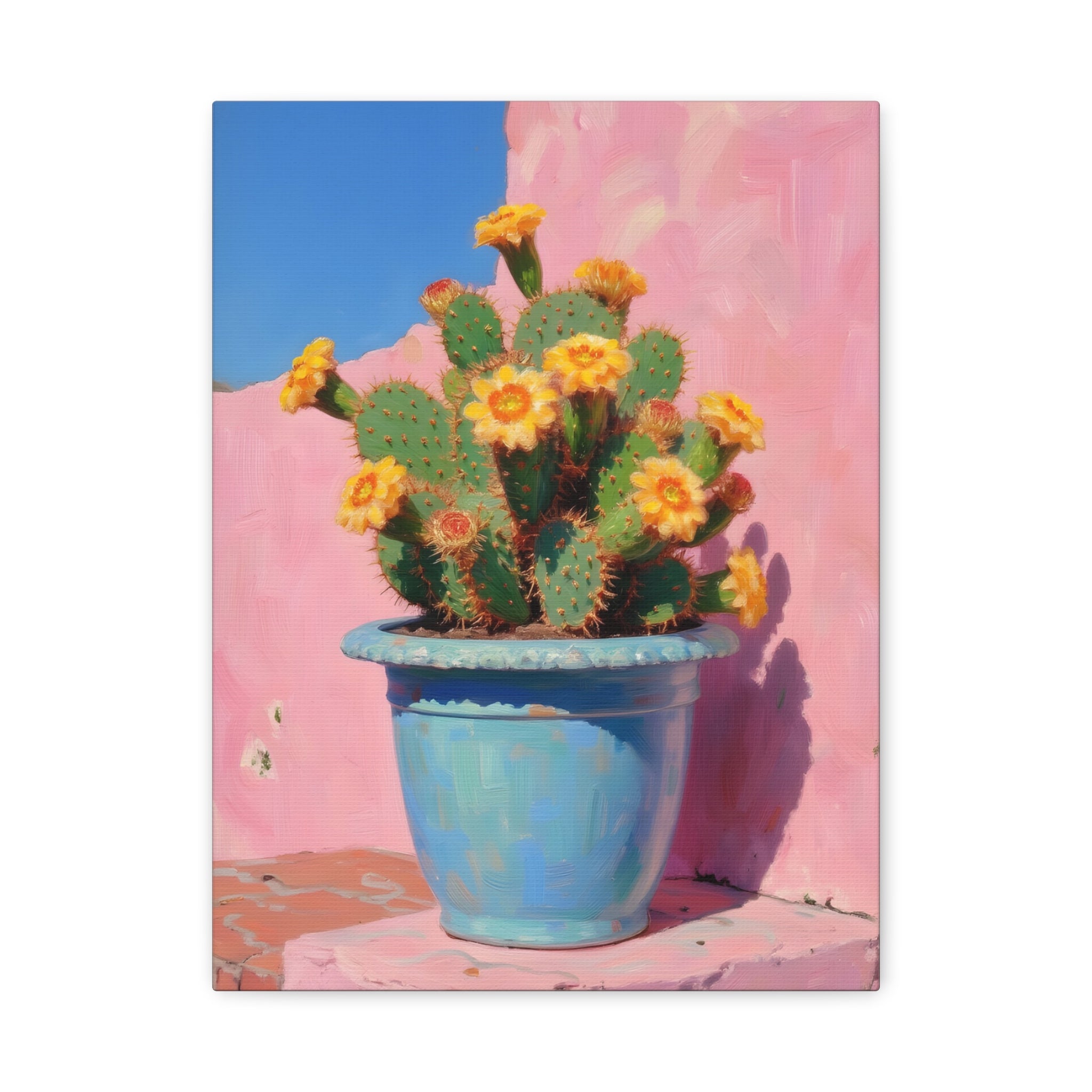 Cactus Pink Wall Art -  Stretched Canvas