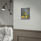 Limoncello with lemons Still Life Rolled Poster – Citrus Bottle Art Print