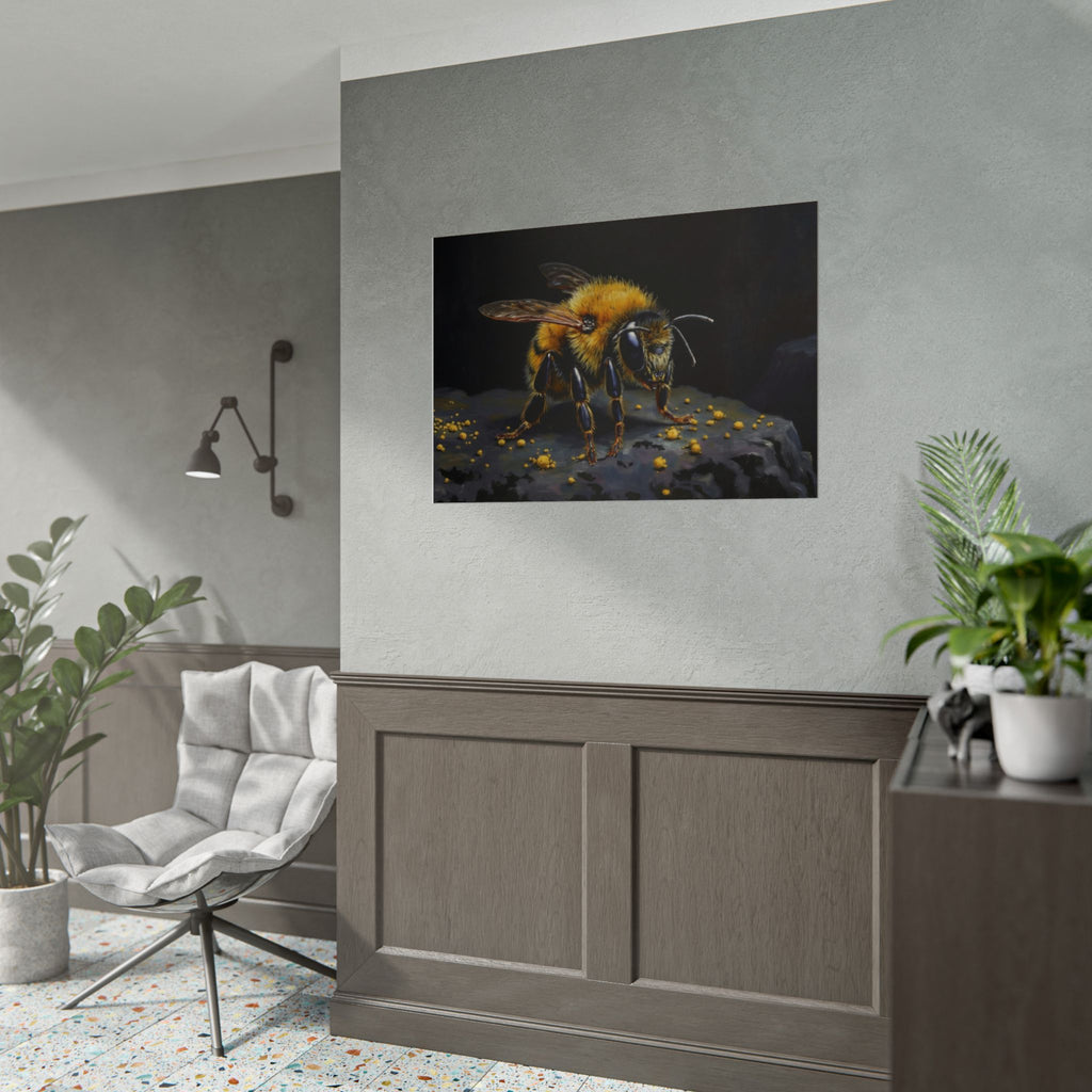 Bumblebee Close-Up Poster — Realistic Insect Wall Art (Rolled Poster)