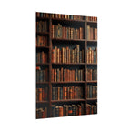 Vintage Library Bookshelf Rolled Poster - Antique Bookshop Wall Art