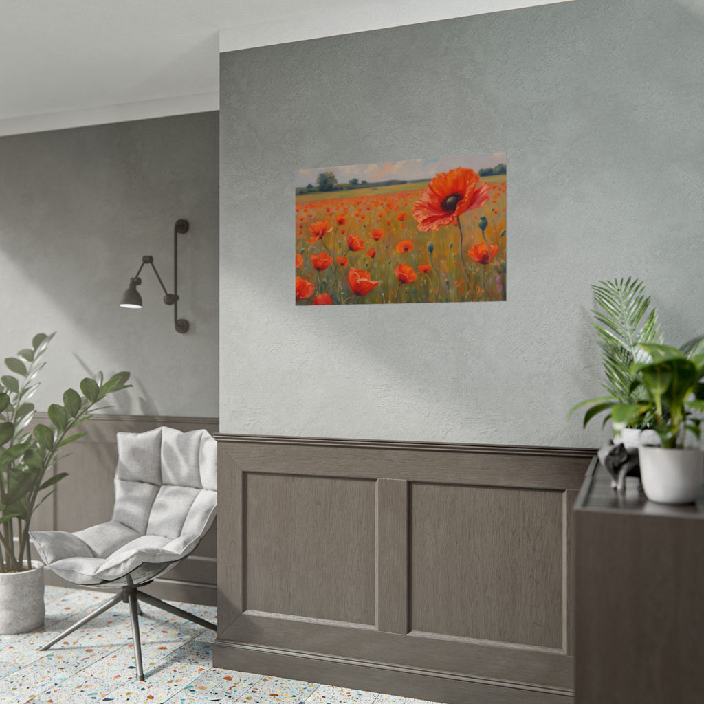 Poppy Field Art Poster - Rolled Floral Wall Print for Home & Office