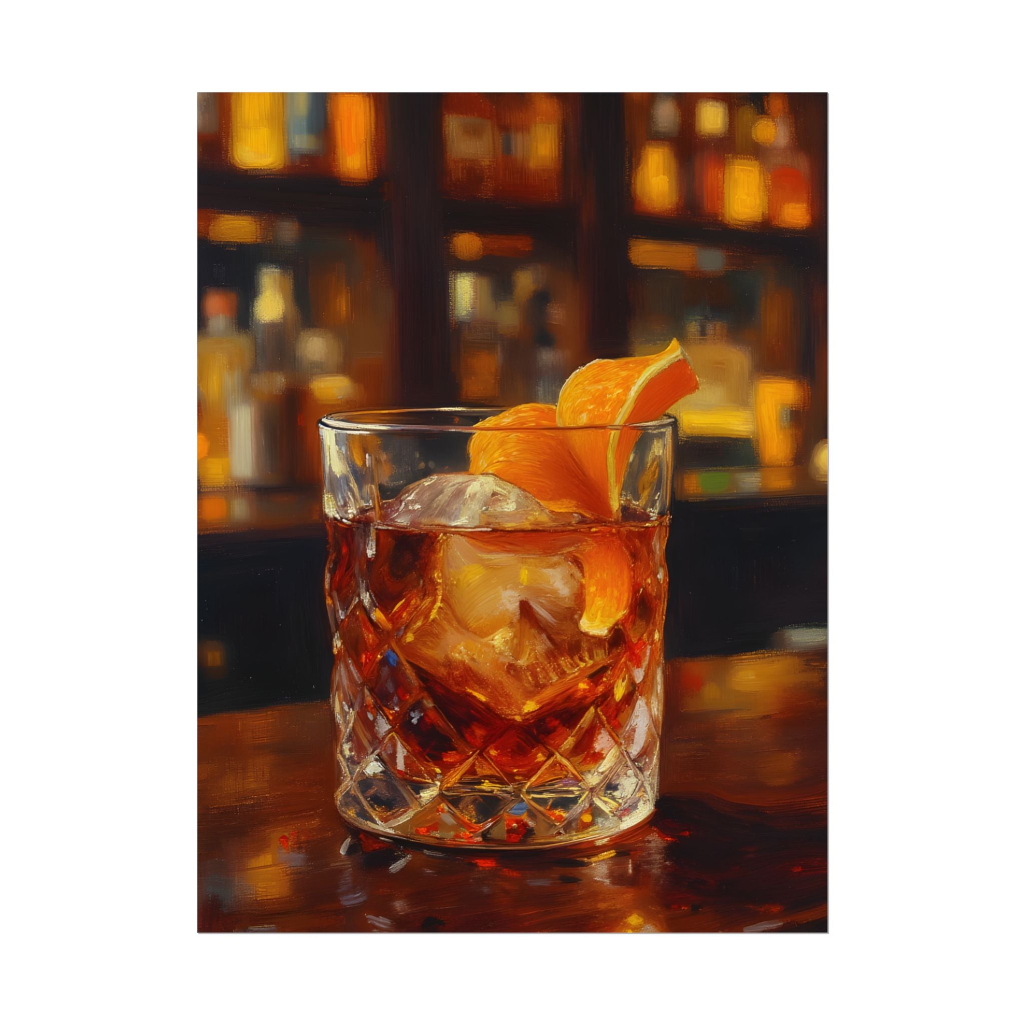Whisky on Ice Wall Art -  Bar & Home Decor - Poster