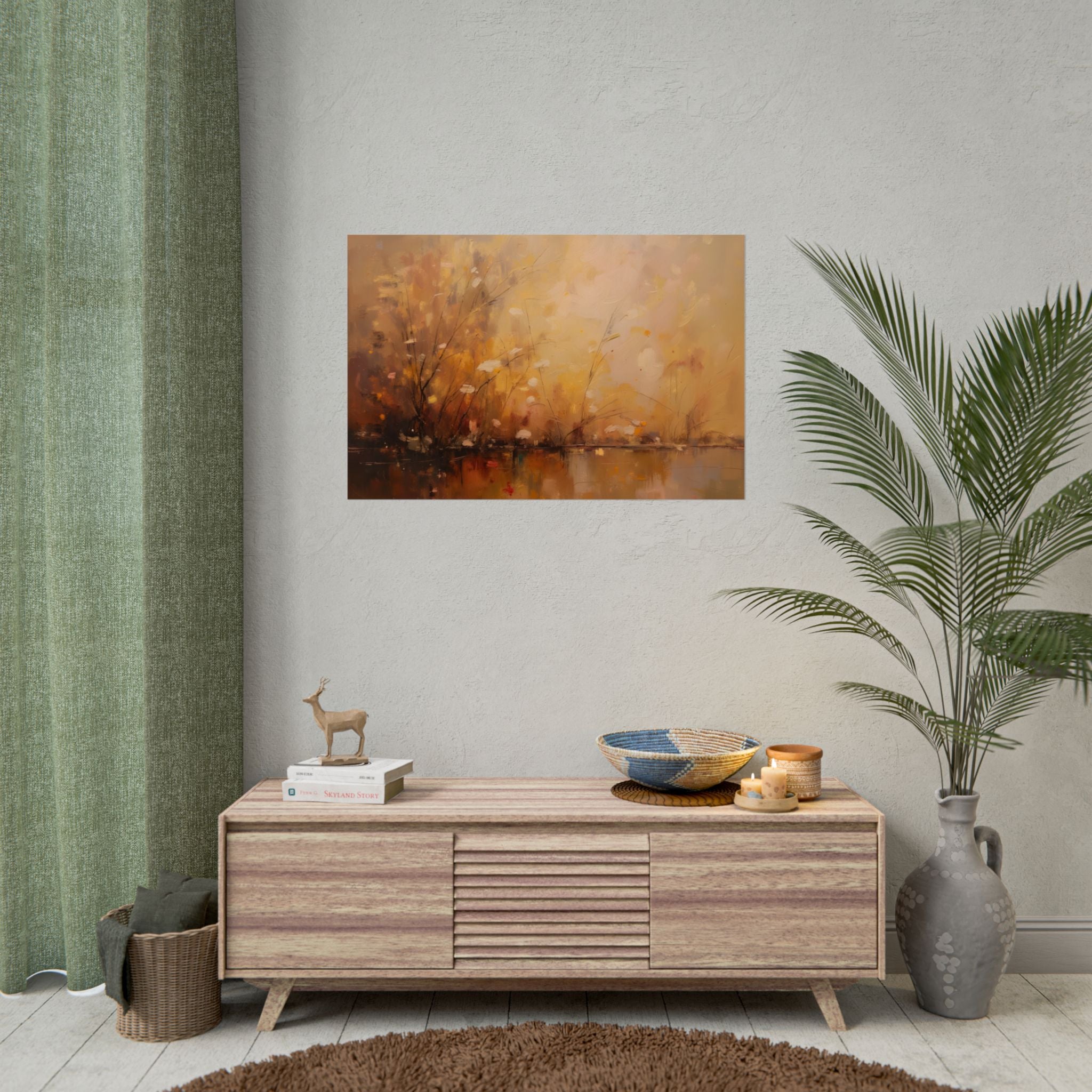 Golden Meadow Abstract Wall Art - Poster