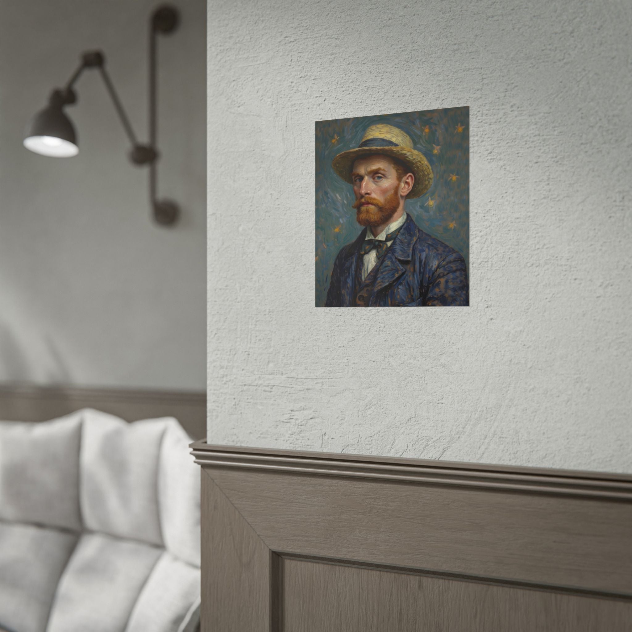 Van Gogh Portrait Rolled Poster — Vintage Impressionist Art Print