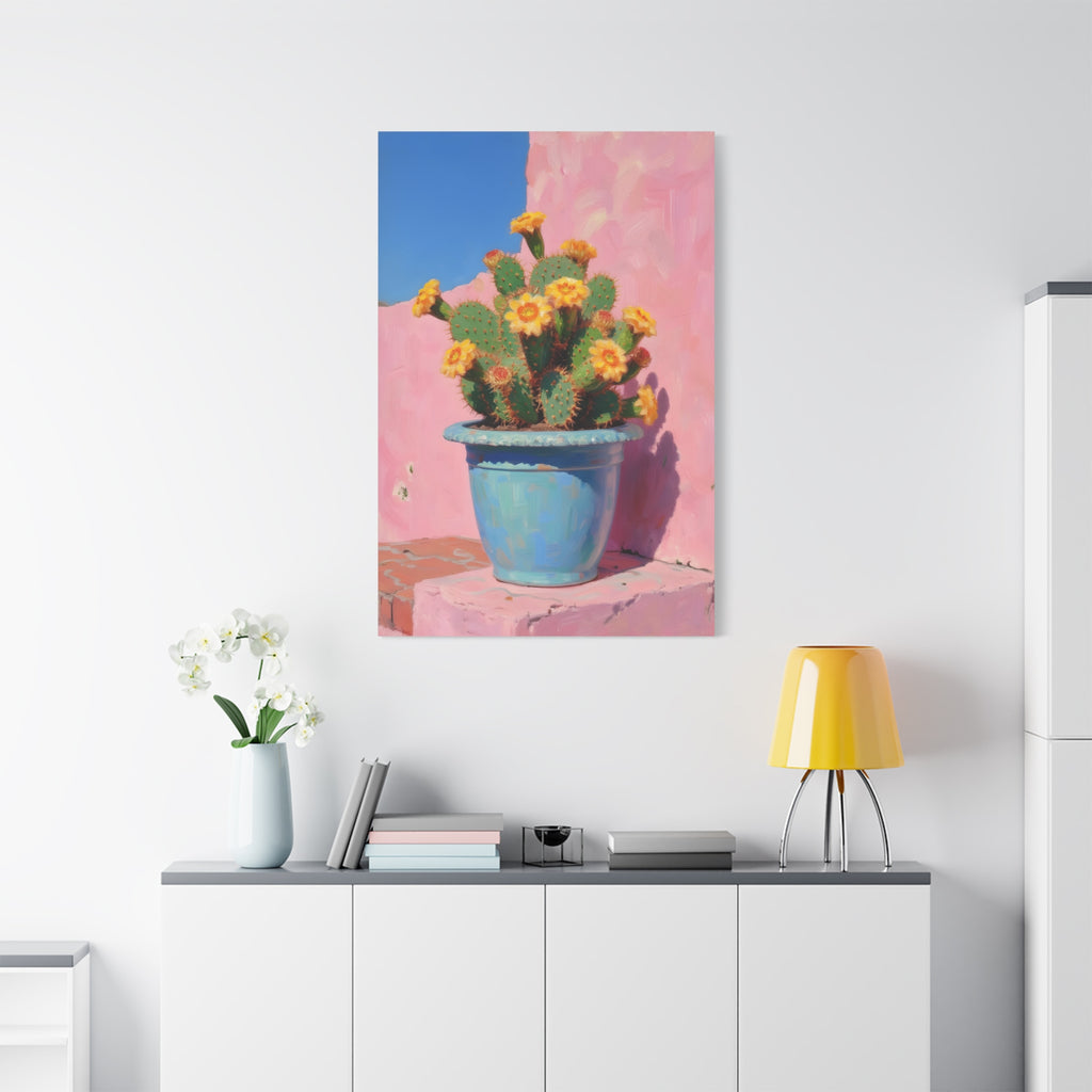 Cactus Pink Wall Art -  Stretched Canvas