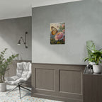 Butterfly on Pink Rose Wall Art - Poster