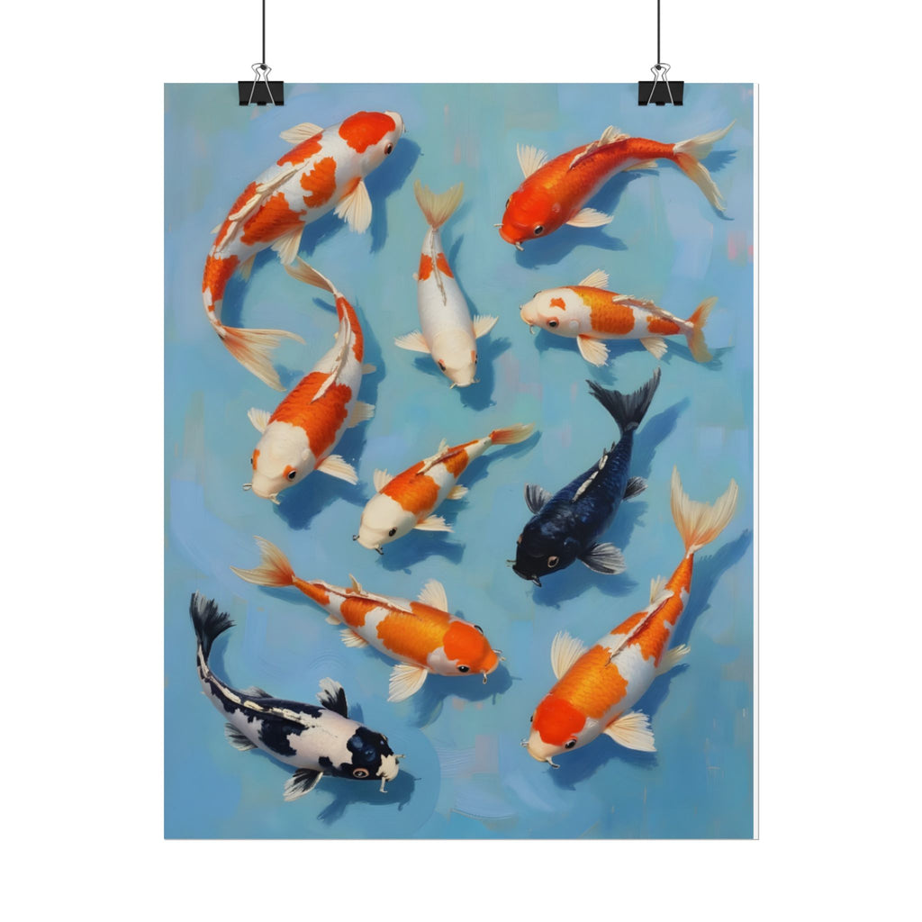 Koi Pond Art Poster - Rolled Decorative Fish Print