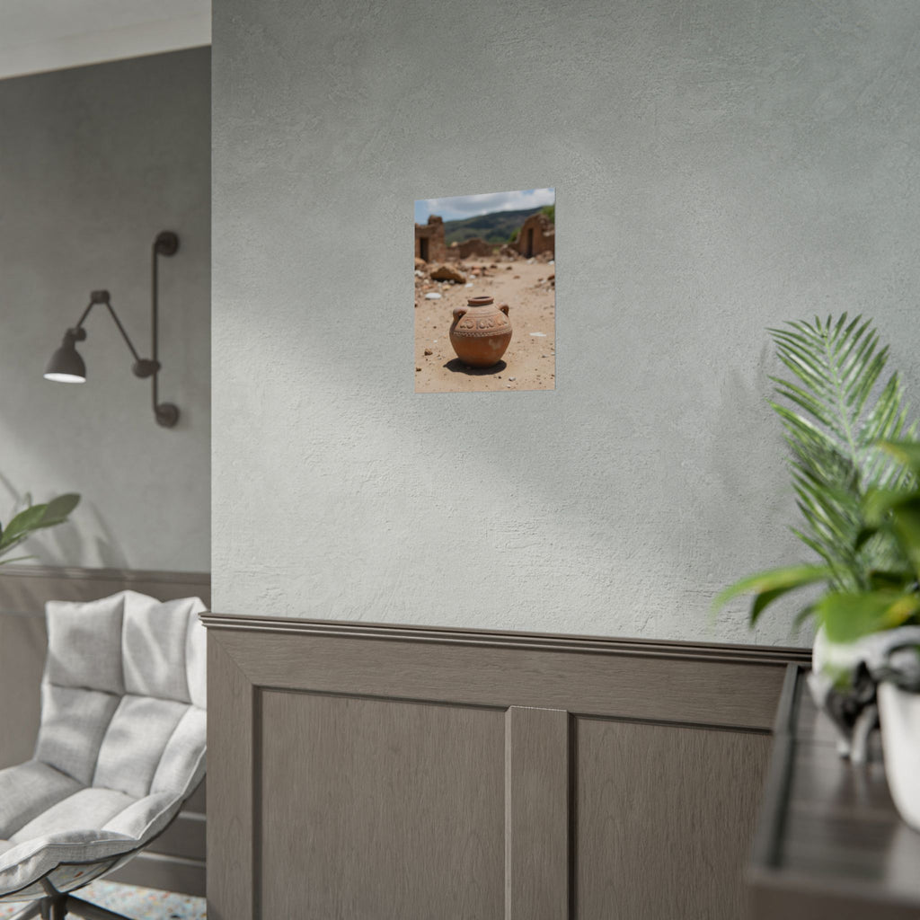 Rustic Terracotta  Clay Pot Desert Poster - Rolled Photo Print
