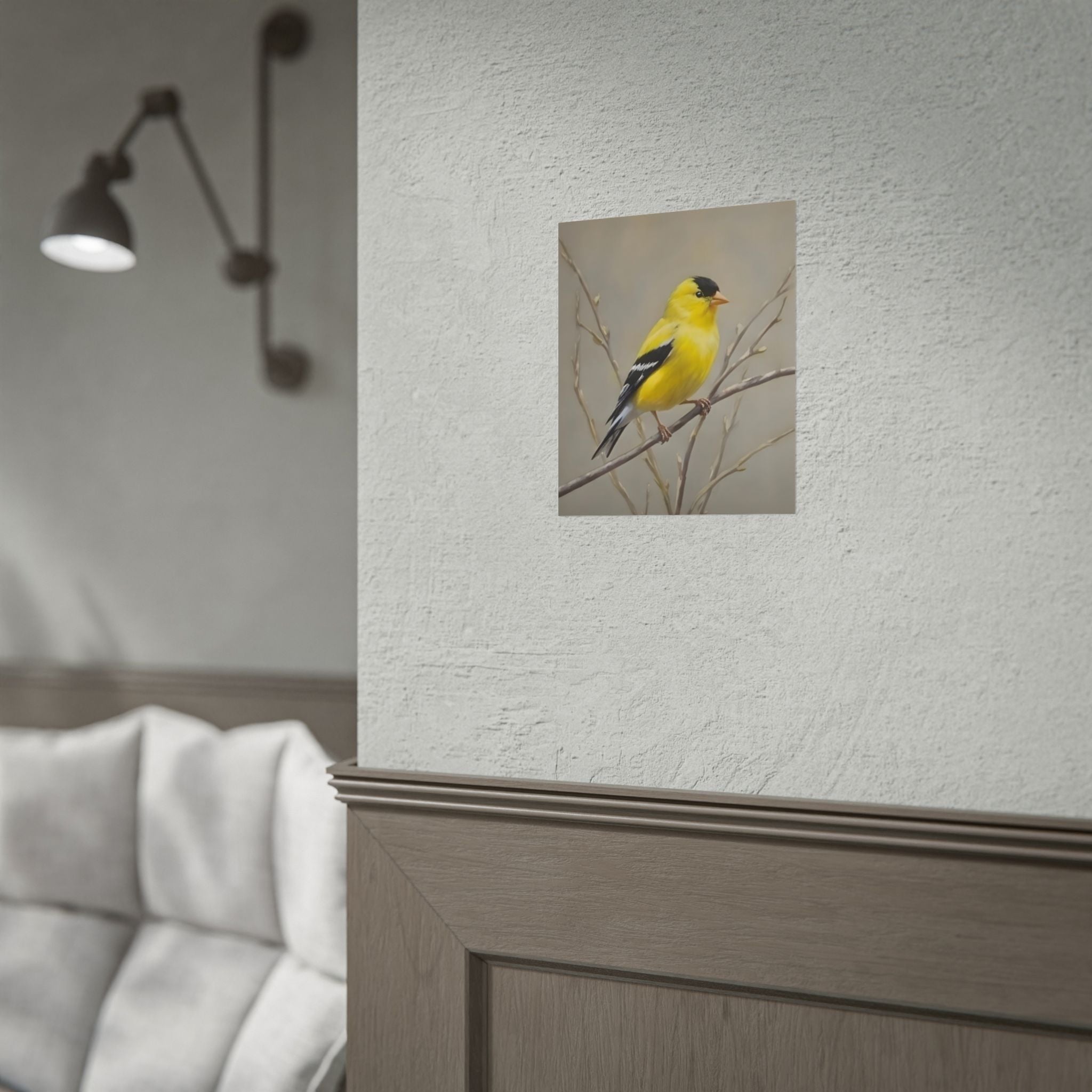 Goldfinch Art Poster - Yellow Songbird Print for Nature Lovers