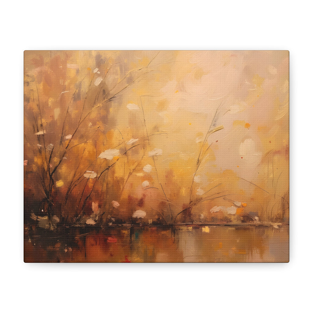Golden Meadow Abstract Wall Art - Stretched Canvas