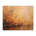Golden Meadow Abstract Wall Art - Stretched Canvas