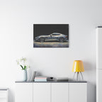Silver Sports Car Matte Canvas Print — Modern Automotive Wall Art