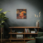 Whisky on Ice Wall Art -  Bar & Home Decor - Stretched Canvas