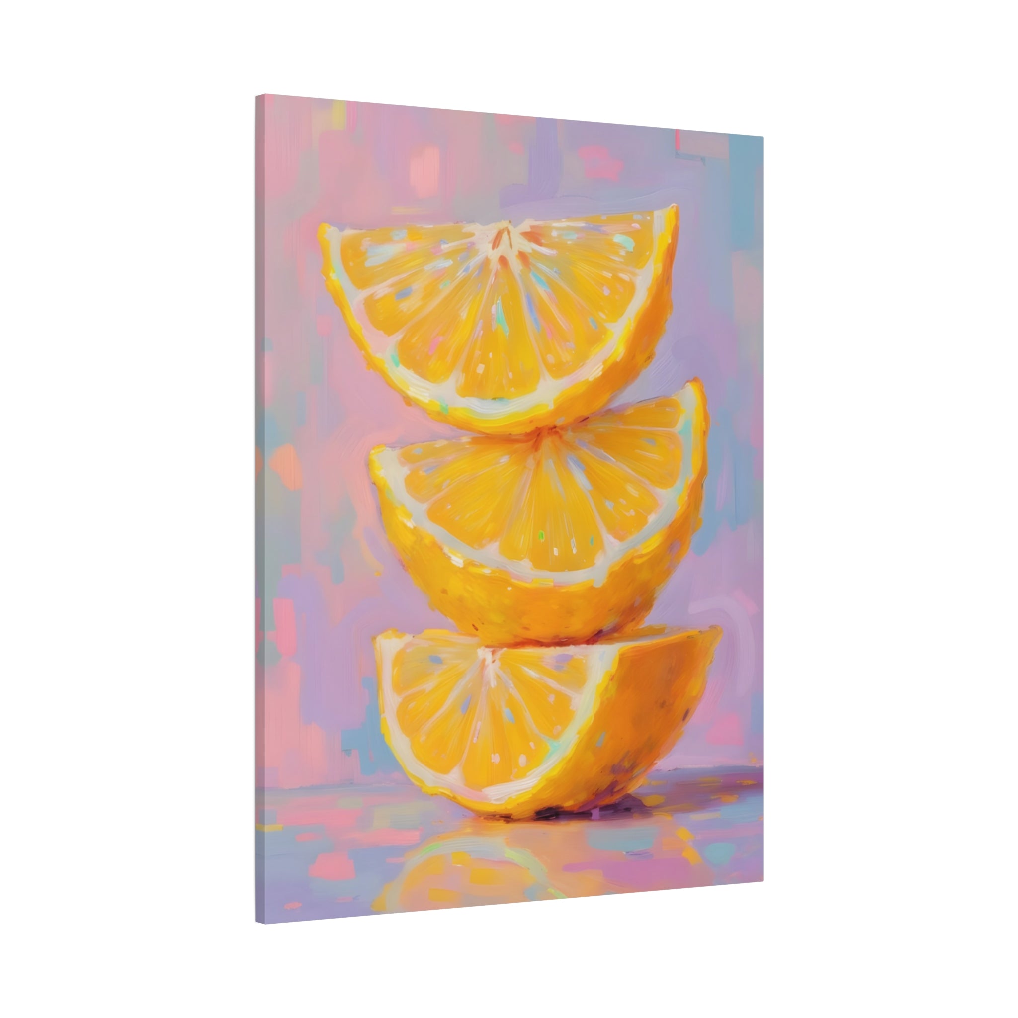 Citrus Slice - Stacked Lemon Wall Art - Stretched Canvas