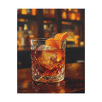 Whisky on Ice Wall Art -  Bar & Home Decor - Stretched Canvas