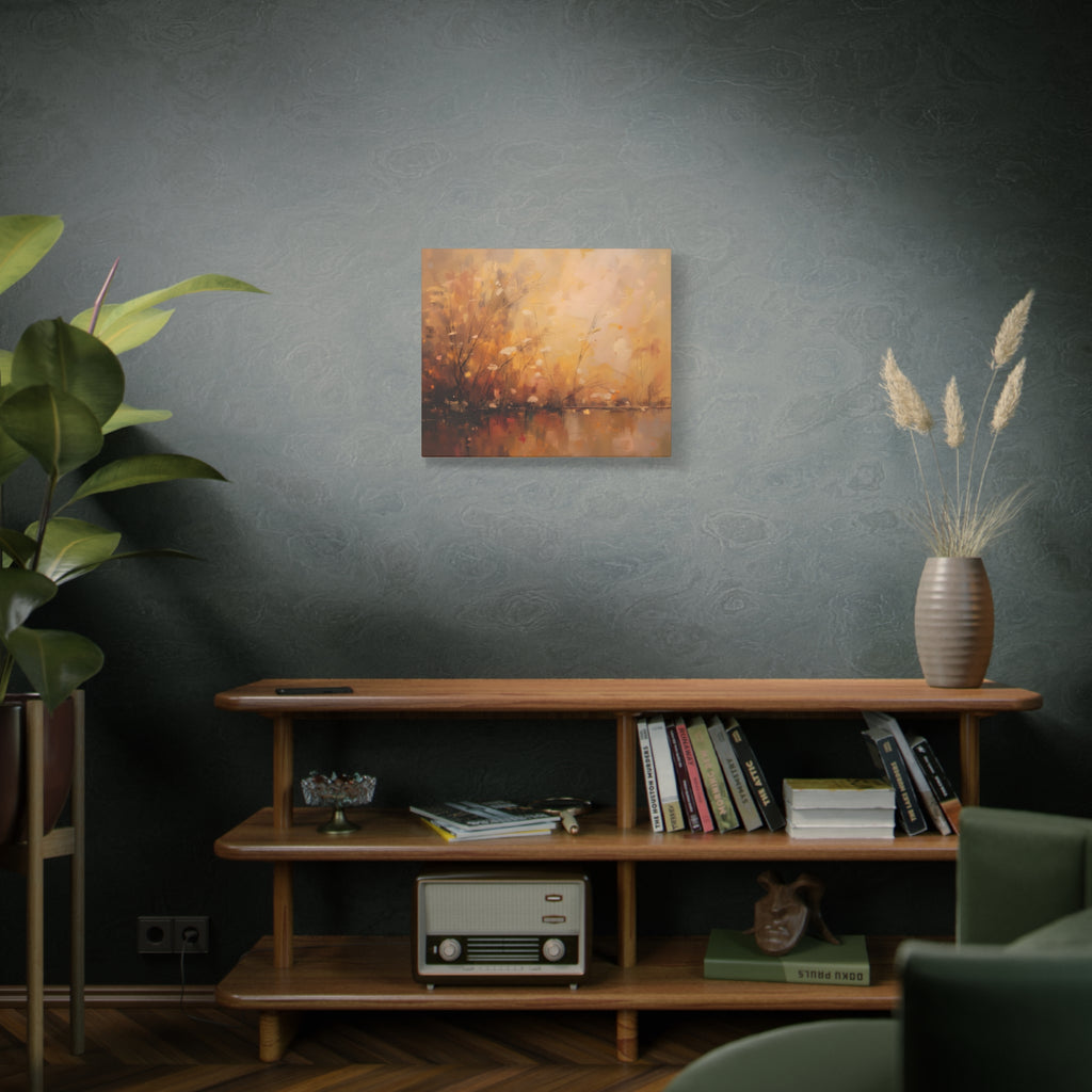 Golden Meadow Abstract Wall Art - Stretched Canvas