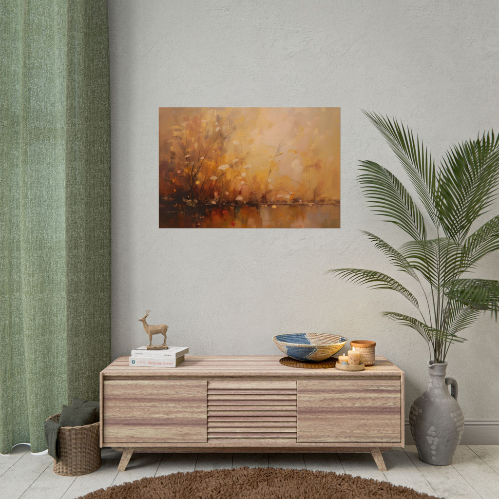 Golden Meadow Abstract Wall Art - Poster