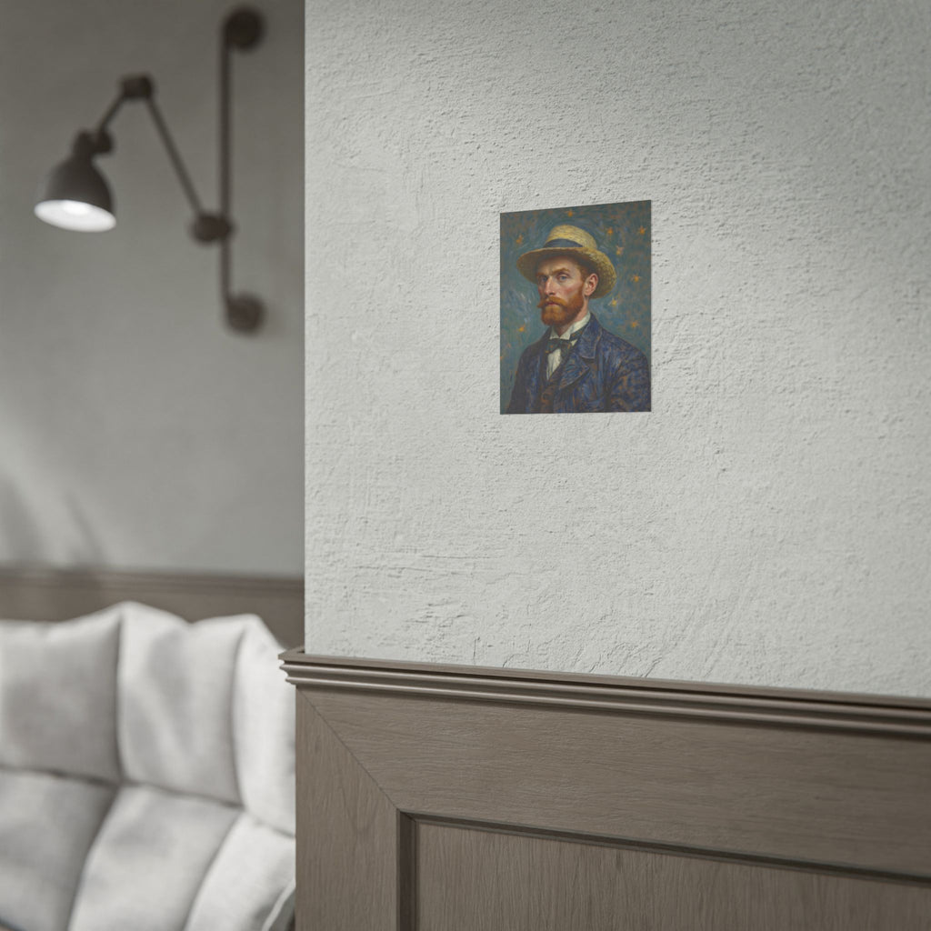 Van Gogh Portrait Rolled Poster — Vintage Impressionist Art Print