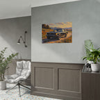 Vintage Mustang Sunset Wall Art - Classic Muscle Car - Poster