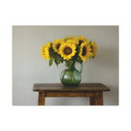 Sunflowers in Green Pitcher Wall Art - Stretched Canvas