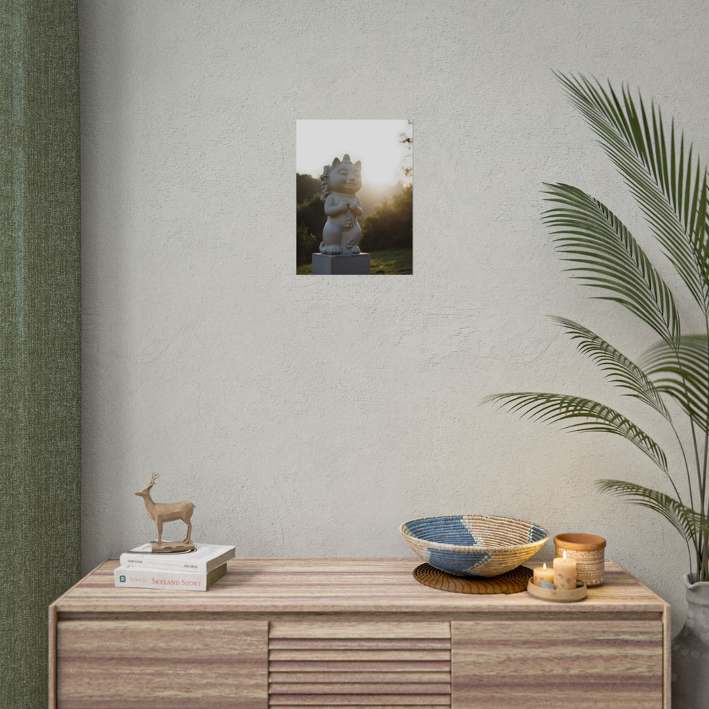 Sunlit Lucky Cat Wall Art - Poster