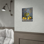 Limoncello with lemons Still Life Rolled Poster – Citrus Bottle Art Print