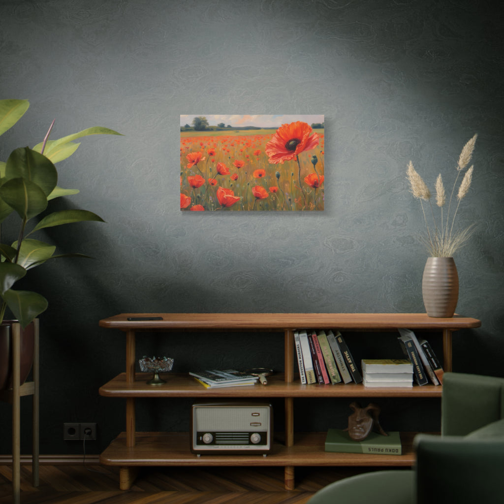 Poppy Field Canvas Wall Art — Matte Stretched Floral Painting