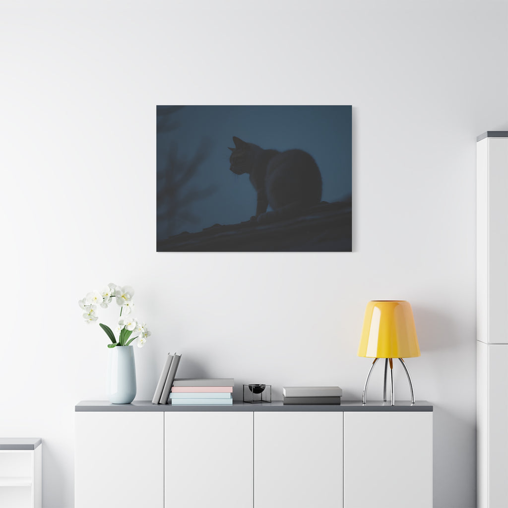 Nightwatch Cat Wall Art - Stretched canvas
