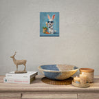 Blue Bunny Poster - Cute Sunglasses Rabbit Rolled Art Print