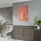 Popcorn with a pink background - Poster