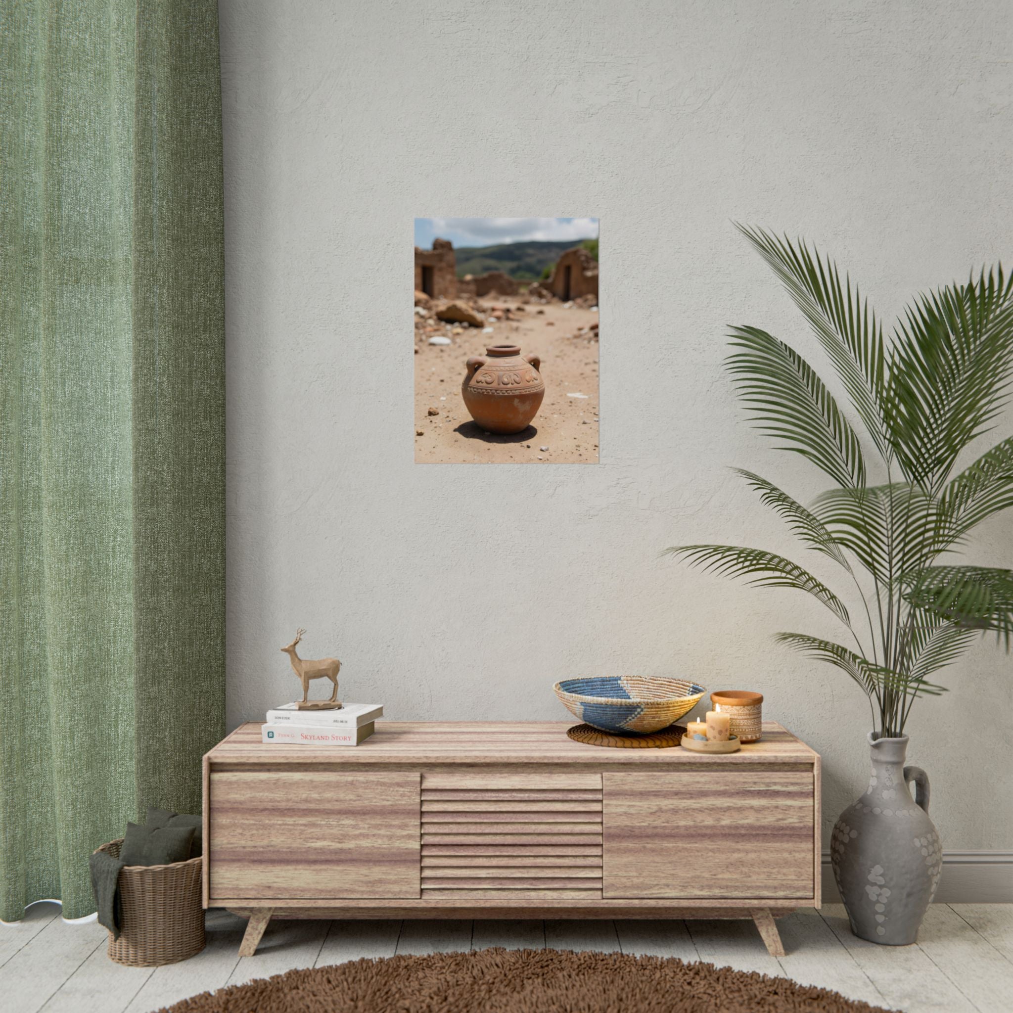 Rustic Terracotta  Clay Pot Desert Poster - Rolled Photo Print